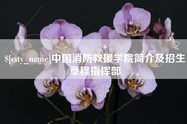 余姚中国消防救援学院简介及招生章程指挥部