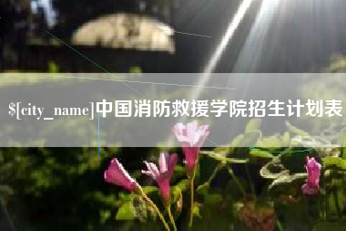 余姚中国消防救援学院招生计划表