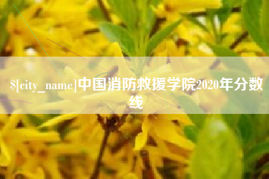 余姚中国消防救援学院2020年分数线